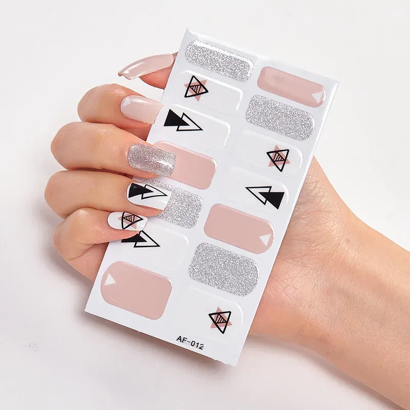 Color: Unicolor - Nail Polish Stickers Nail Wraps DIY Self Adhesive Nail Sticker Nail Accesoires Designer Nail Decals Full Cover Nail Stickers