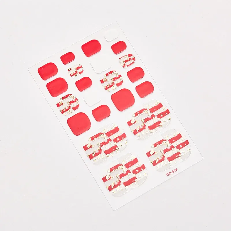 Color: Gold - 22 Tips/Sheet Full Cover Nail Stickers Designer Nail Decals Sticker For Nails Colorful Nail Stickers Nail Stickers Adhesive
