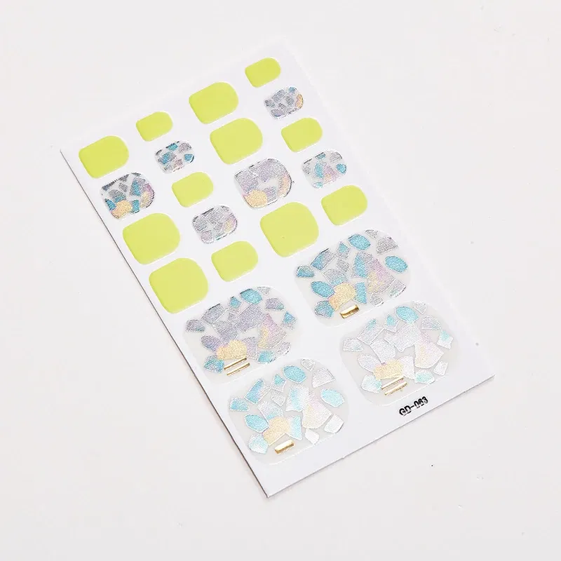 Color: Sliver - 22 Tips/Sheet Fashion Nails Sticker Designer Nail Accesoires Nail Adhesive Nail Wraps DIY Valentines Loveliness Designed Shiny
