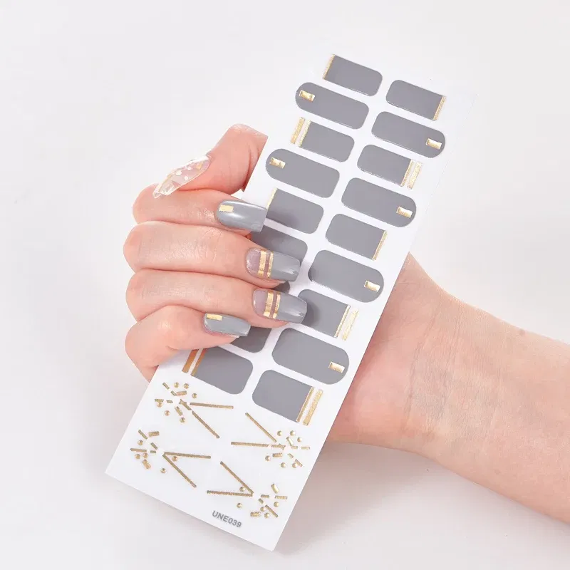 Color: Honeydew - 22 Tips/Sheet Solid Colors And Creative Nail Art Full Cover Nail Stickers Nail Designs Nail Art Stickers Nail Decoration Shiny