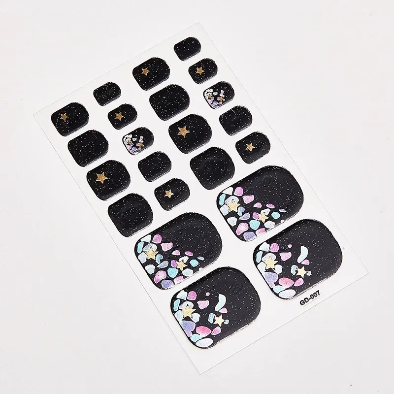 Color: Red - 22 Tips/Sheet Nail Art Stickers Loveliness Minimalist Design Creative Women Salon Decals Plain Stickers Nail Decoration Shiny