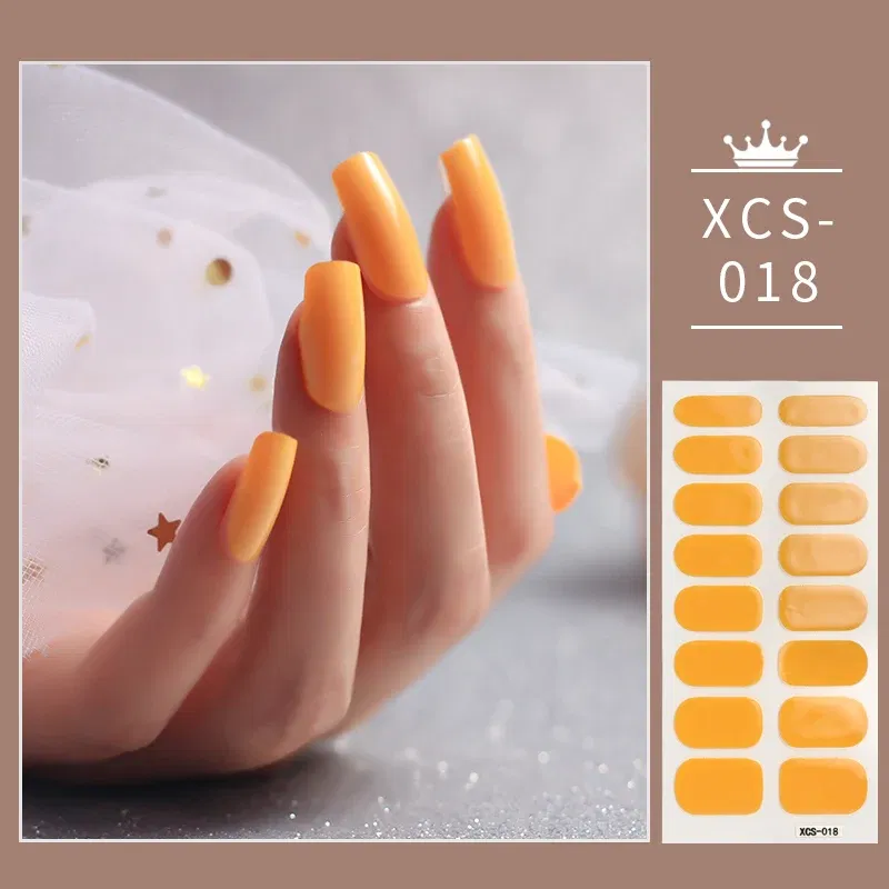 Color: Desert Camouflage - 1pc Nail Art Sticker Laser Shiny Sequins Polish Wraps Double Ended Adhesive Strips Fashion Stickers Manicure Decor
