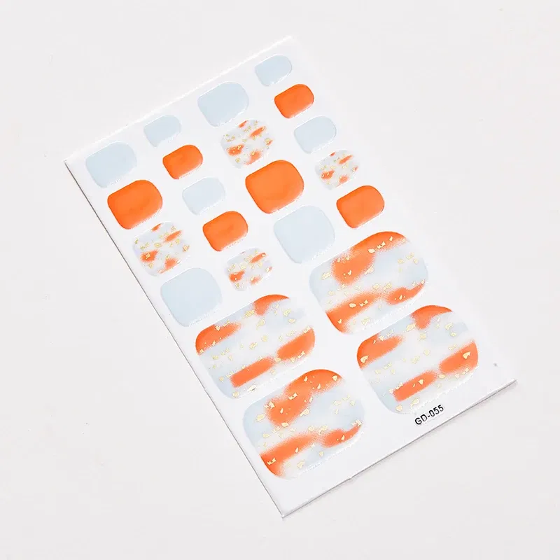 Color: Watermelon red - 22 Tips/Sheet Fashion Nail Stickers Minimalist Design Loveliness Manicure Decoration Nail Art Stickers Nails Sticker Designer