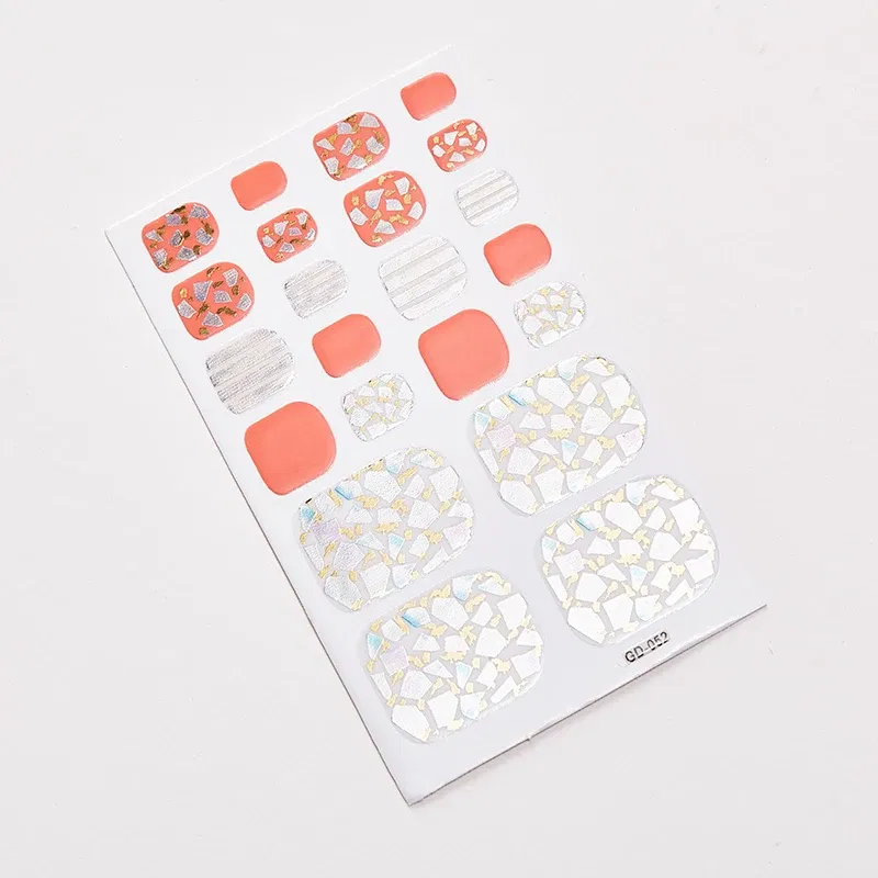 Color: Black/Gold - 22 Tips/Sheet Fashion Nails Sticker Designer Nail Accesoires Nail Adhesive Nail Wraps DIY Valentines Loveliness Designed Shiny