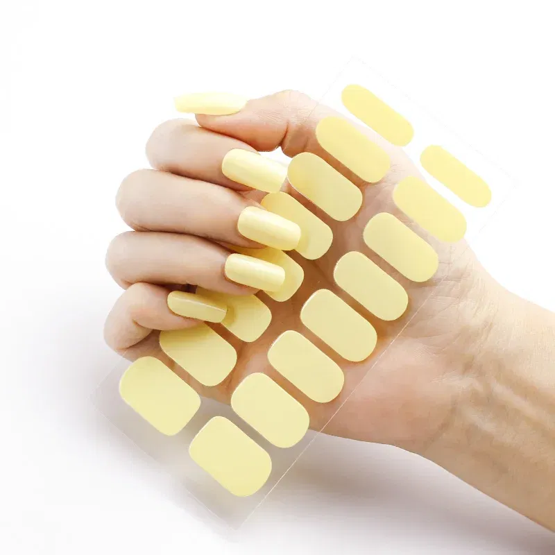 Color: Grad Purple - Solid Color Nail Stickers Self Adhesive Nail Polish Stickers Full Cover Decals for Manicure Colorful Stickers for Nails Women