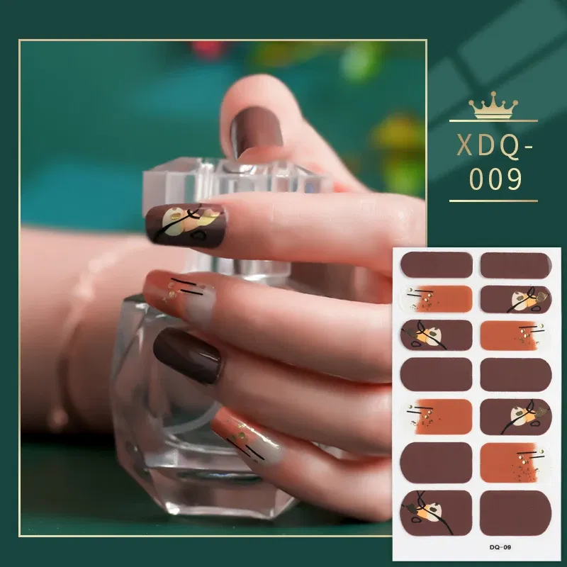 Color: Jungle Green - Dropshipping Yellow and Green Nail Stickers Self Adhesive Manicure Nail Art Decoration Nail Accessories Stickers for Nails Gifts