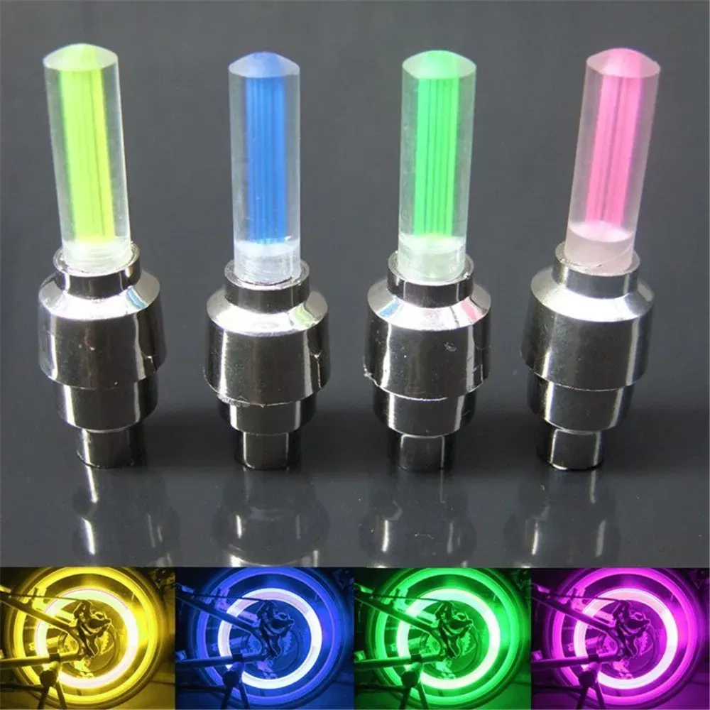 Color: WHITE, Ships From: CHINA - Bike Valve Caps Lamp Neon Spoke Light Bike Cool LED Flash For Road Bicycle MTB Motorcycle Car Tire Nozzle Cycling Accessories - Image 5