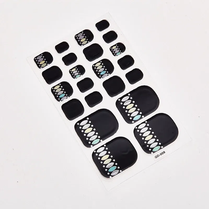 Color: Blue - 22 Tips/Sheet Designer Nail Decals Full Cover Nail Stickers Nail Designs Full Beauty Nail Art Stickers Creative Nail Decoration