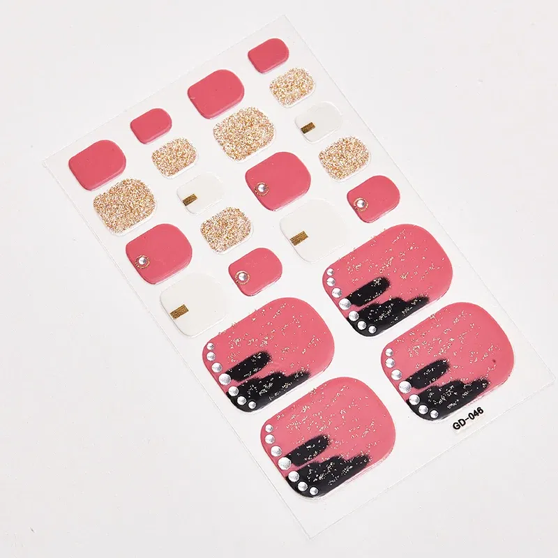 Color: Tiger Stripe - 22 Tips/Sheet Designed Manicure Decoration Designer Nail Decals Nail Sticker Set lot Nail Accesoires Women Nail Art Sticker
