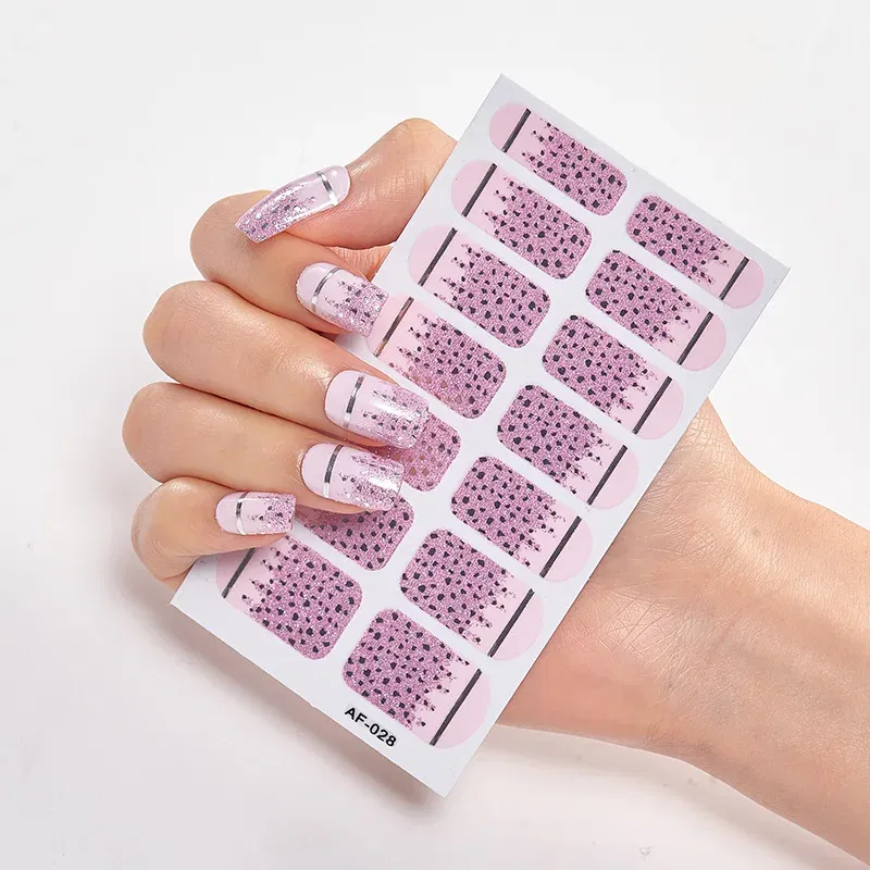 Color: Greyish Brown - Nail Sticker set Self Adhesive Nail Sticker Nail Strips Nailart Sticker Sticker For Nails Foil Nail Art Stickers 2020 Shiny