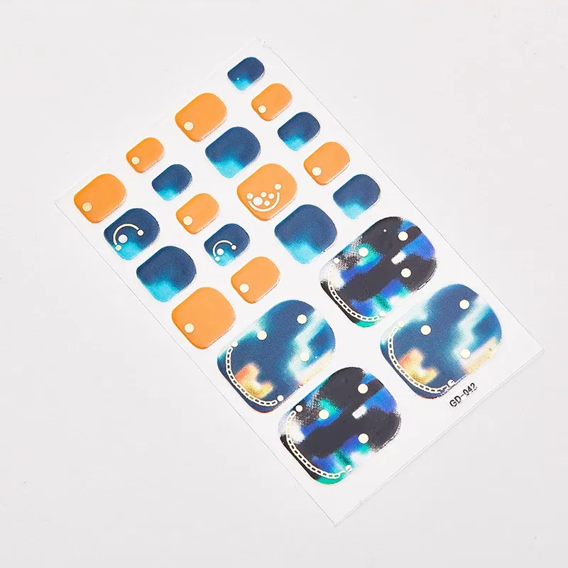 Color: Grey green - 22 Tips/Sheet Loveliness Minimalist Design Fashion Nail Stickers Nail Decoration Self Adhesive Nail Sticker Nail Decoration