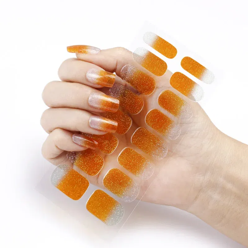 Color: BROWN RED - Solid Color Nail Stickers Self Adhesive Nail Polish Stickers Full Cover Decals for Manicure Colorful Stickers for Nails Women