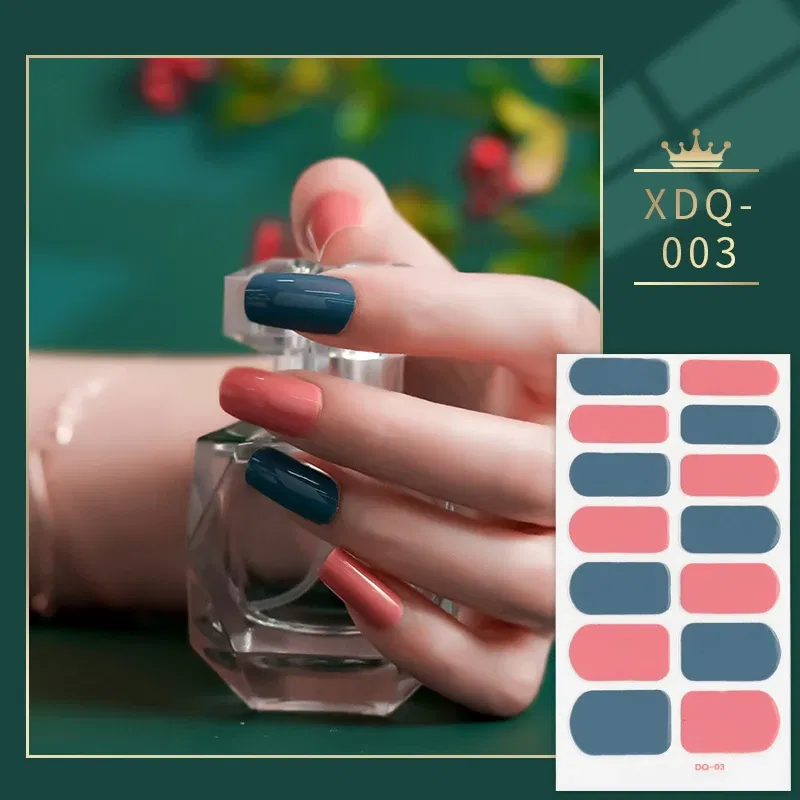 Color: WHITE - Dropshipping 14 Sheet Colorful Nail Stickers Set Fashion Nail Art Self Adhesive Manicure Decoration Stickers for Nails