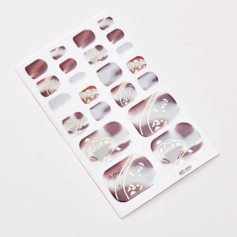 Color: wine red - 22 Tips/Sheet Full Beauty Loveliness Designed Manicure Valentines Nail Art Designer Nail Decals Novidades Nail Sticker Set