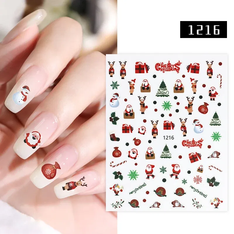 Color: Desert Camouflage - Drop Shipping Snowflakes Nails Stickers Fashion Colorful Self-adhesive Nail Art Decor Stickers for Nails Christmas Nail Sticker