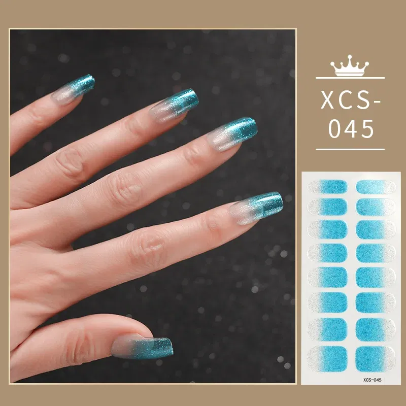 Color: Nickel-Free White - 1pc 3D Nail Slider Beauty Nail Stickers Shining Wave Line Decals Adhesive Manicure Tips Salon Nail Art Decorations