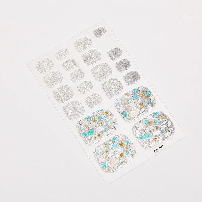 Color: Titanium - 22 Tips/Sheet Designed Manicure Decoration Designer Nail Decals Nail Sticker Set lot Nail Accesoires Women Nail Art Sticker