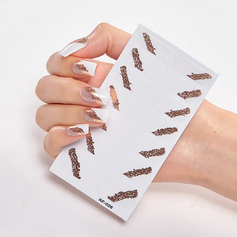 Color: green - Nails Art Decoration Sticker For Nails Foil Nail Art Stickers 2020 Designed Manicure Nail Decoration Self Adhesive Nail Sticker