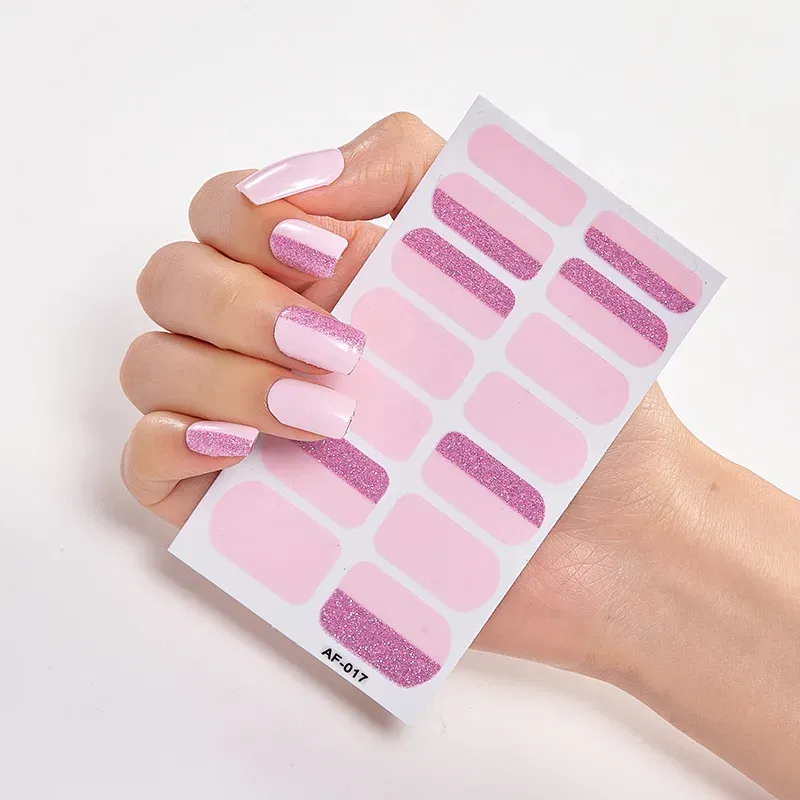 Color: Grey green - Solid Colors And Creative Nail Art Decals Plain Stickers Minimalist Design Self Adhesive Designed Nail Tape Nail Strips