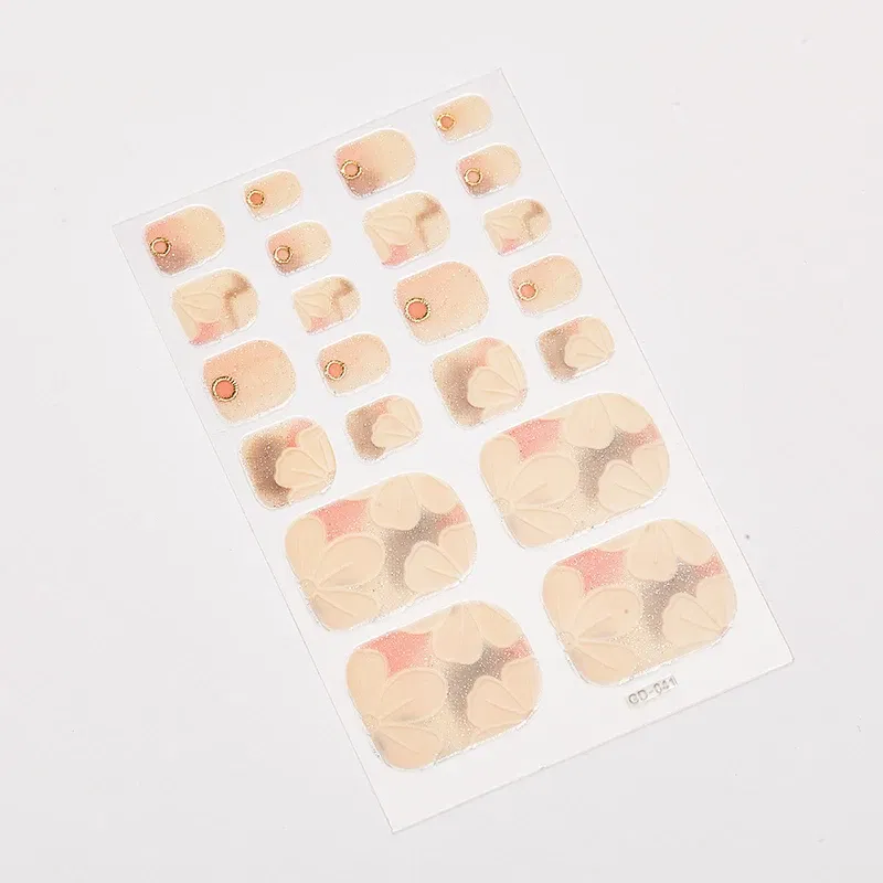Color: Grey green - 22 Tips/Sheet Sticker For Nails Nail Accesoires Designer Nail Decals Nail Decoration Adesivos Nail Tape Full Beauty Nail Tips