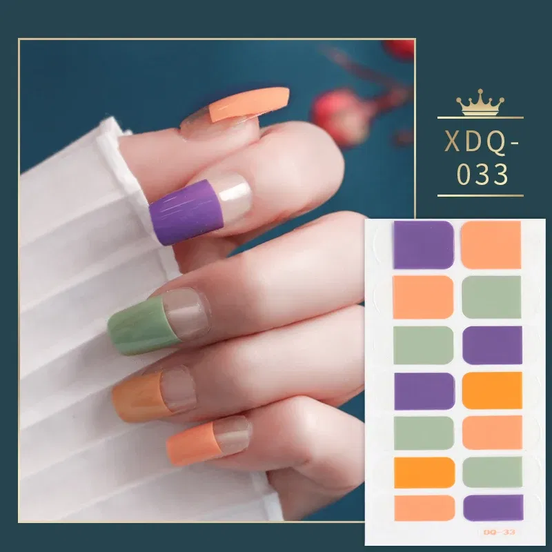 Color: White Smoke - Blue and Pink Nail Stickers Fashion Nail Decoration Nail Accessories Designer Self Adhesive Nail Art Stickers for Nails Gifts