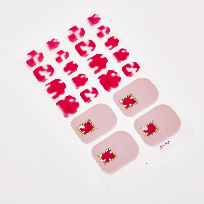 Color: Rust Red - 22 Tips/Sheet Full Cover Nail Stickers Designer Nail Decals Sticker For Nails Colorful Nail Stickers Nail Stickers Adhesive