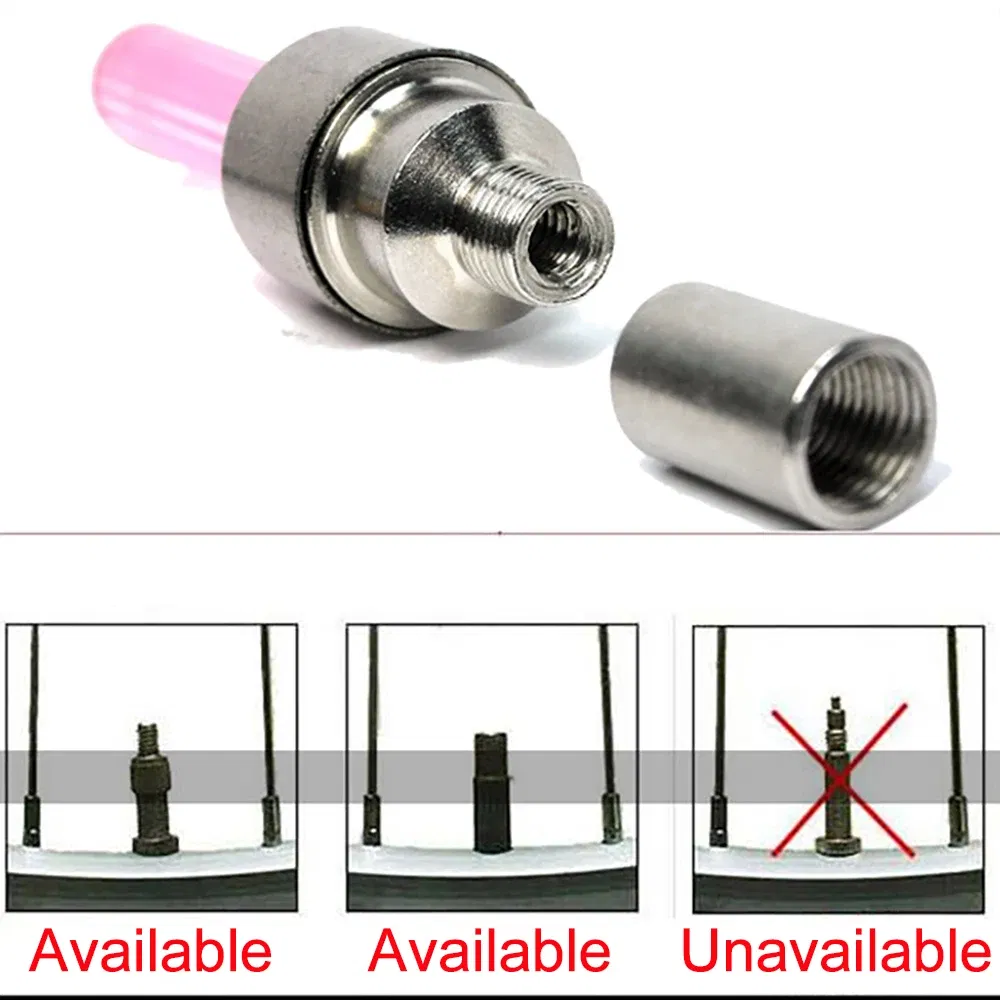 Color: WHITE, Ships From: CHINA - Bike Valve Caps Lamp Neon Spoke Light Bike Cool LED Flash For Road Bicycle MTB Motorcycle Car Tire Nozzle Cycling Accessories - Image 6