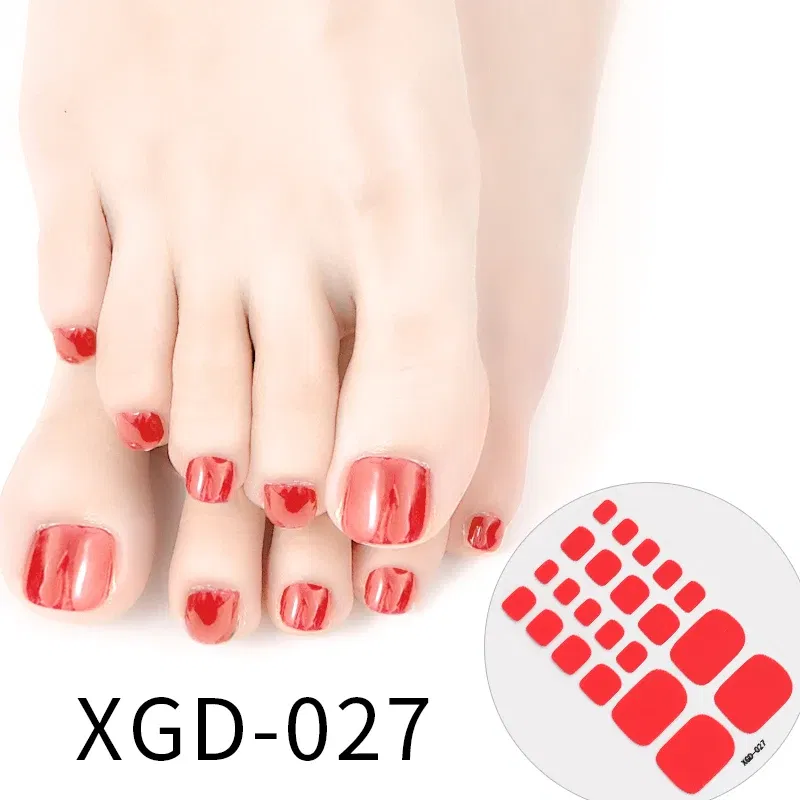 Color: Burgundy - Colorful Nail Stickers Foot Shiny Glitter Nails  Charms Full Cover Self-Adhesive Nail Polish Stickers for Nails Art