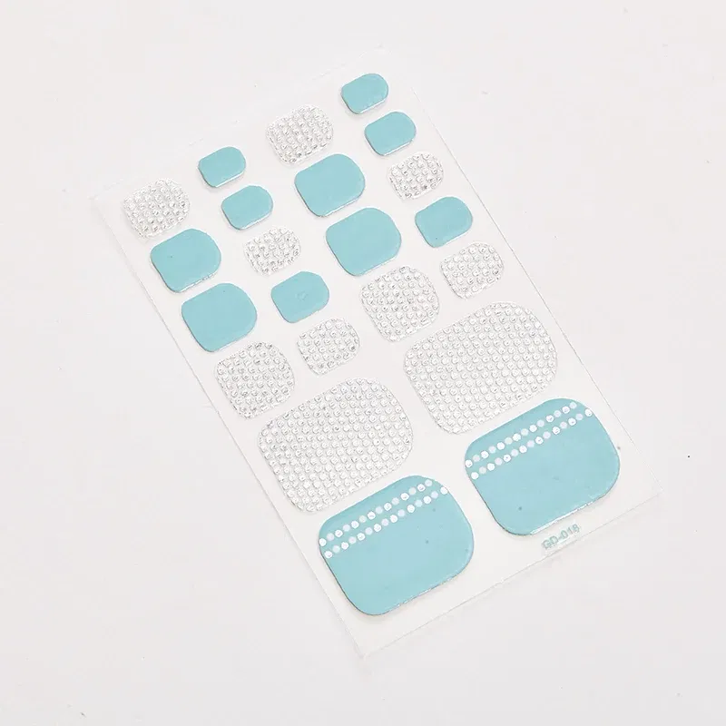 Color: Orange - 22 Tips/Sheet Nail Decoration Self Adhesive Manicure Decoration Sticker For Nails Full Cover Nail Stickers Nail Designs Shiny