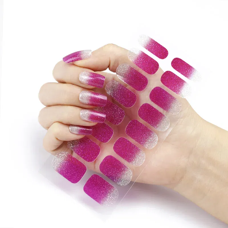 Color: wine red - Solid Color Nail Stickers Self Adhesive Nail Polish Stickers Full Cover Decals for Manicure Colorful Stickers for Nails Women