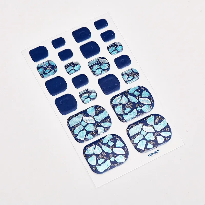 Color: light yellow - 22 Tips/Sheet Nail Art Stickers Loveliness Minimalist Design Creative Women Salon Decals Plain Stickers Nail Decoration Shiny