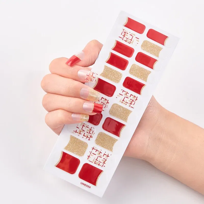 Color: Titanium - 22 Tips/Sheet Solid Color And Striped Manicure Designer Nail Decals Nailart Sticker Full Beauty Nail Tape Manicure Self Adhesive