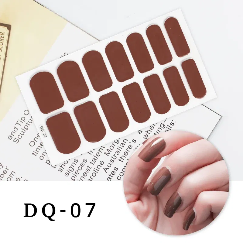 Color: Red - Drop Ship Colorful Nail Stickers Full Cover Nail Art Decor Stickers for Nails Self Adhesive Stickers for Women Manicure Gift