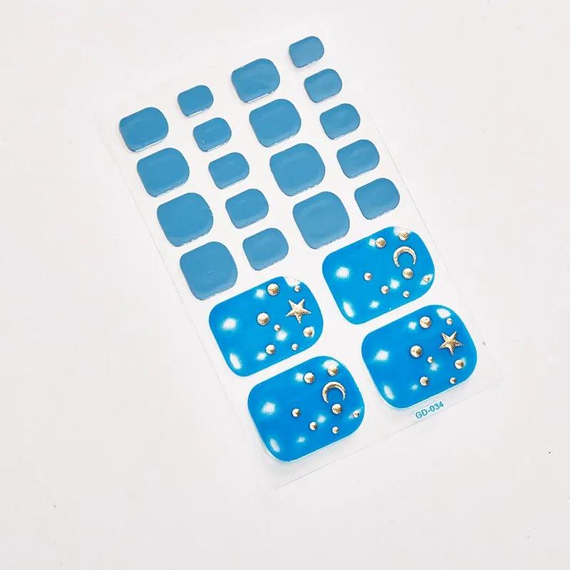 Color: Amry Green - 22 Tips/Sheet Nail Art Stickers Loveliness Minimalist Design Creative Women Salon Decals Plain Stickers Nail Decoration Shiny