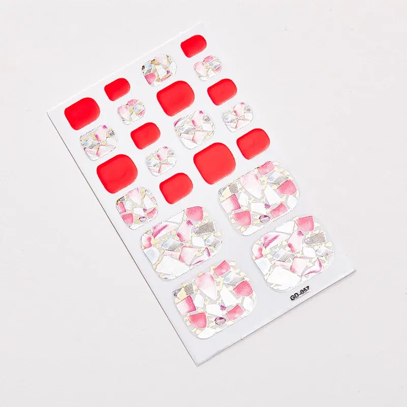 Color: Lvory - 22 Tips/Sheet Women Salon Fashion Nail Stickers Designed Full Beauty Full Cover Nail Stickers Novidades Nails Sticker Designer