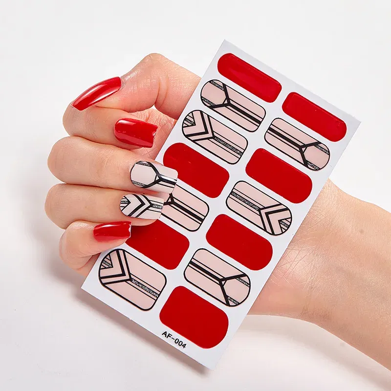 Color: Skin Color - Solid Colors And Creative Nail Art Decals Plain Stickers Minimalist Design Self Adhesive Designed Nail Tape Nail Strips
