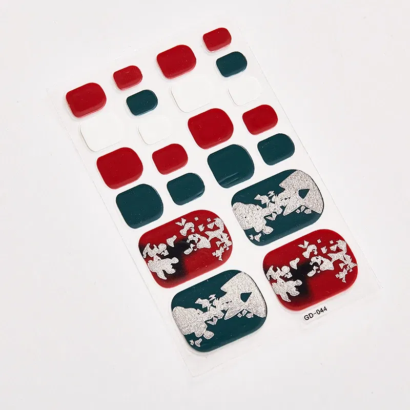 Color: Unicolor - 22 Tips/Sheet Sticker For Nails Nail Accesoires Designer Nail Decals Nail Decoration Adesivos Nail Tape Full Beauty Nail Tips