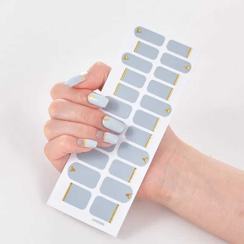 Color: Dark Grey - 22 Tips/Sheet Pure Solid Color Temporary Tattoos Kids Sticker For Nails Nail Designs Novidades Fashion Nail Stickers Nail Tips