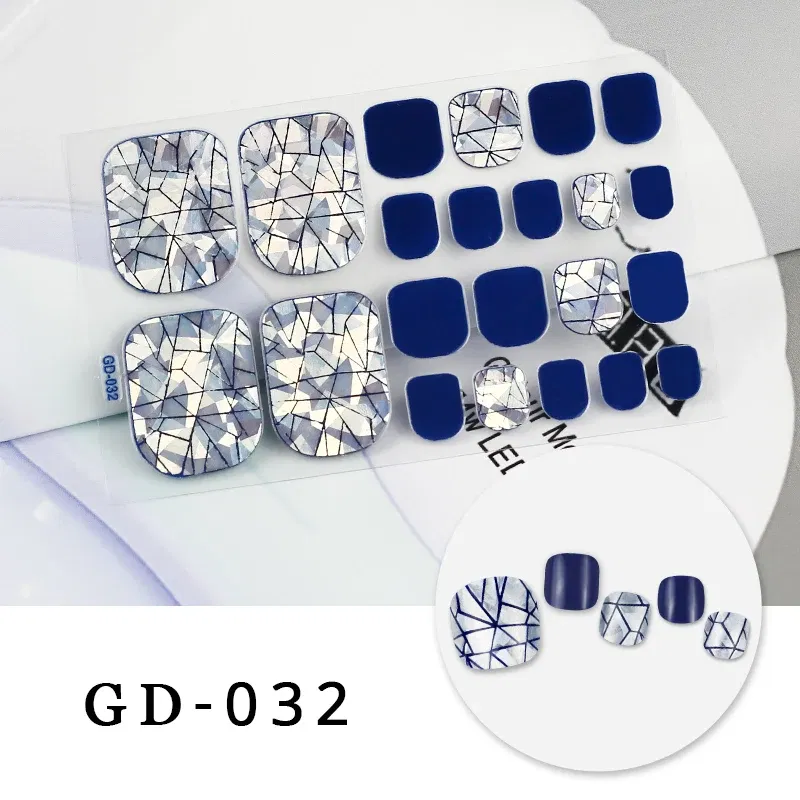 Color: Orange - Colorful Nail Stickers Foot Shiny Glitter Nails  Charms Full Cover Self-Adhesive Nail Polish Stickers for Nails Art