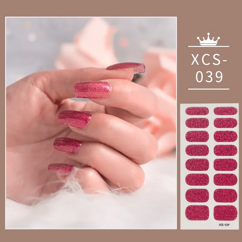 Color: Creamy White - 1pc 3D Nail Slider Beauty Nail Stickers Shining Wave Line Decals Adhesive Manicure Tips Salon Nail Art Decorations