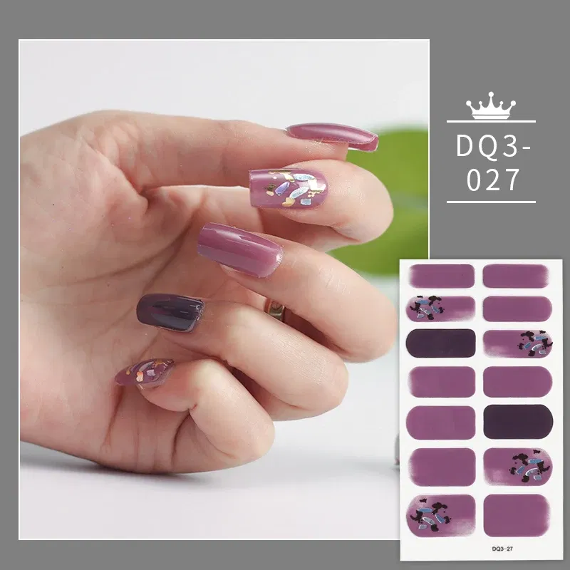 Color: Normal White - Green And Dark Green Manicure Decoration Solid Colors And Creative Nail Art Nail Wraps DIY Nail Adhesive Designed Full Beauty