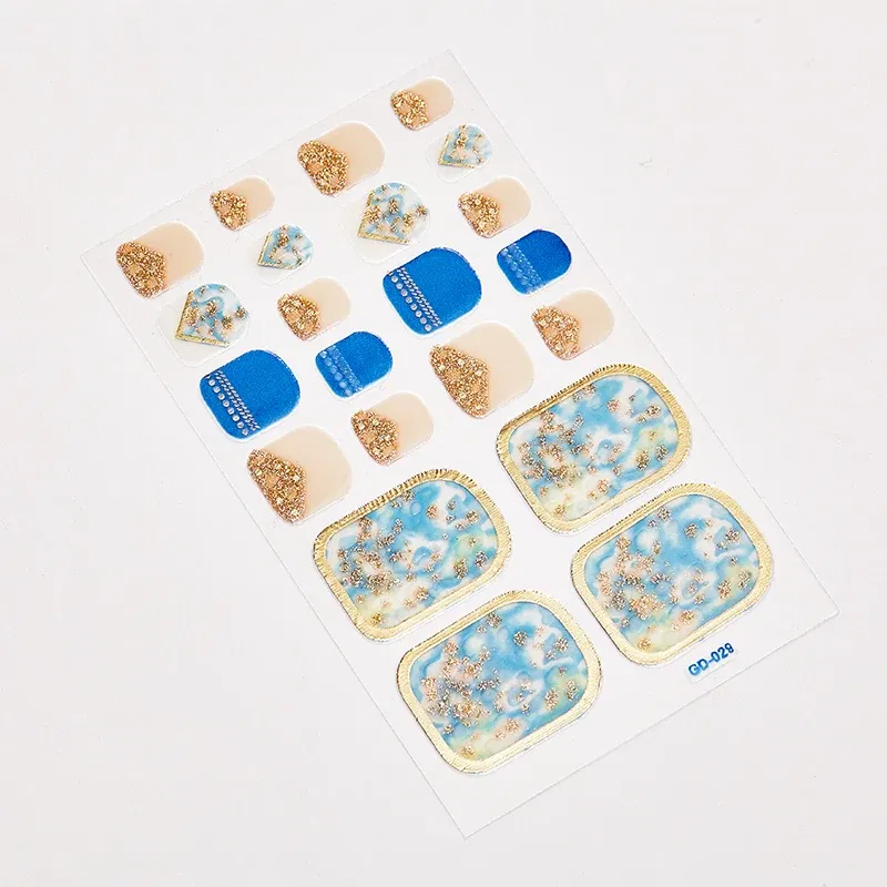 Color: Red Bronze - 22 Tips/Sheet Women Salon Nail Wraps DIY Self Adhesive Nail Sticker Decals Plain Stickers Nails Sticker Designer Designed