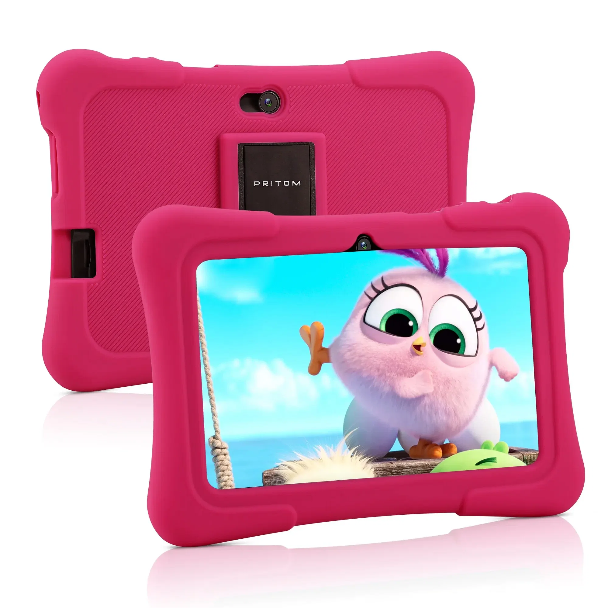 Plug Type: us, Color: Green - PRITOM 7 Inch Kids Tablet Quad Core Android 10 32GB WiFi Bluetooth Educational Software Installed