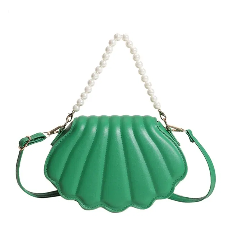 Color: green - All-matching Bag for Women Shoulder Bag Ladies Pearl Chain Handbag Evening Bags Fashion Crossbody Bag