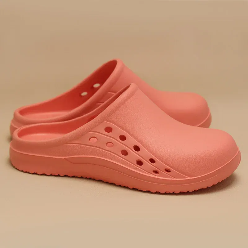 Color: Orange, Shoe Size: 33.5 - High Quality Scrub Shoes Non-slip Dentist Nursing Clogs Healthcare Service Work Slippers Soft Operating Room Protective Clogs