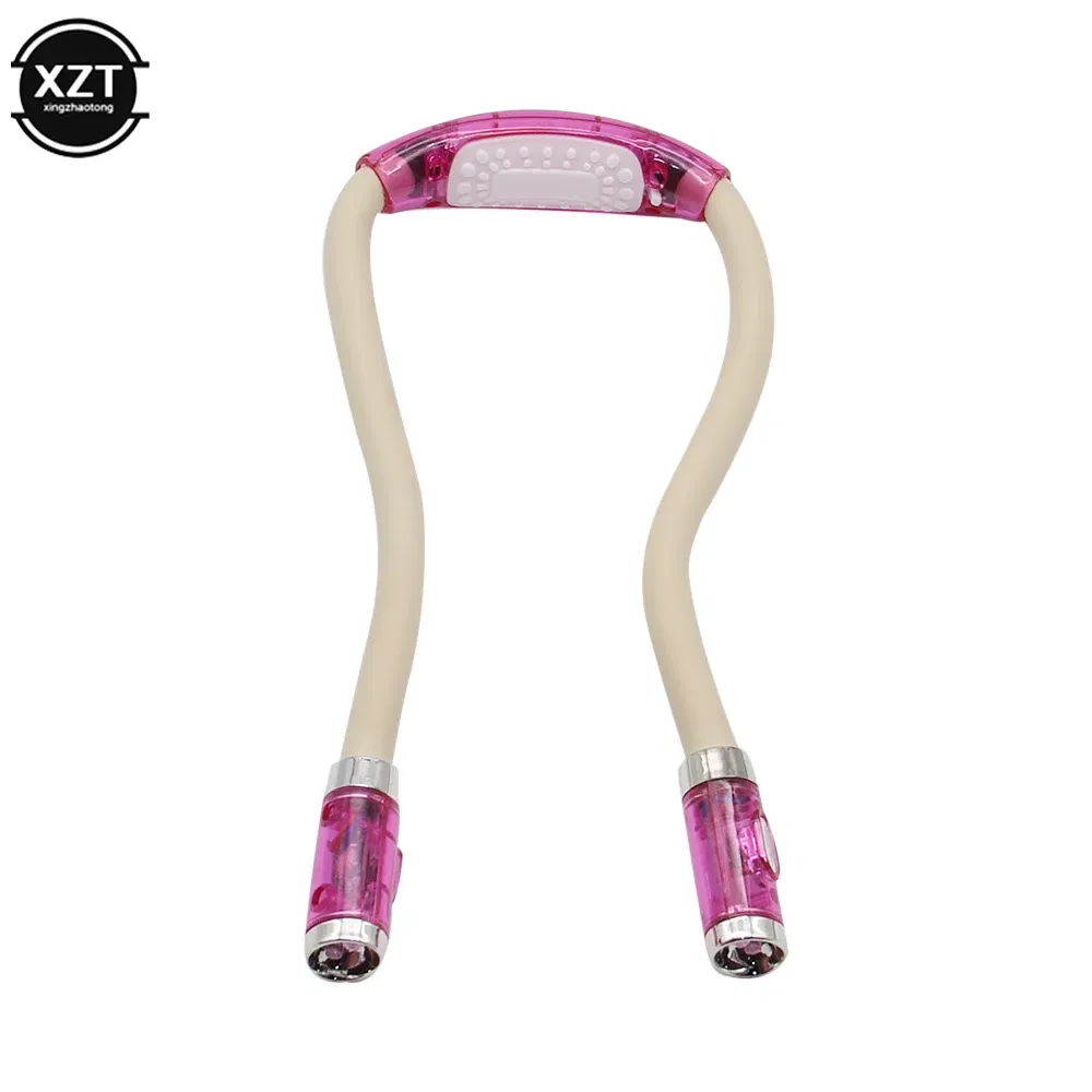 Emitting Color: Pink - Flexible Neck Hug Book Light LED Neck Night Handsfree Led Neck Light Hug Reading Lamp Novelty Led Night Camping Light Flashlight - Image 6