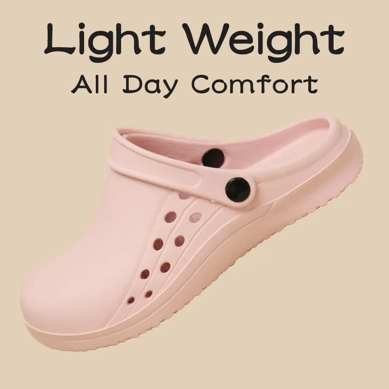 Color: SKY BLUE, Shoe Size: 34.5 - High Quality Scrub Shoes Non-slip Dentist Nursing Clogs Healthcare Service Work Slippers Soft Operating Room Protective Clogs - Image 4