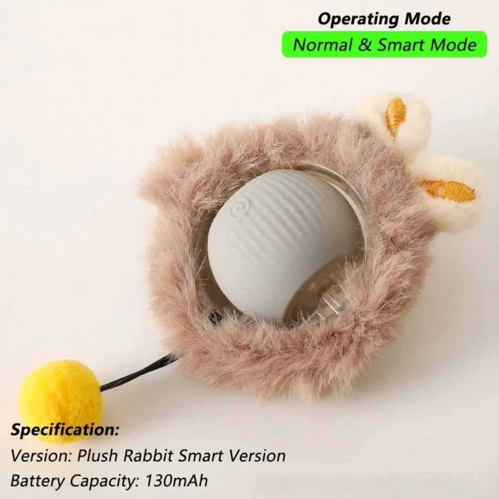 Color: RED COLOR - New Cat Interactive Ball Toy Automatic Rolling Ball Faux Tail Rechargeable Smart Pet Electric Toy Dog Cat Training Imitate Mouse