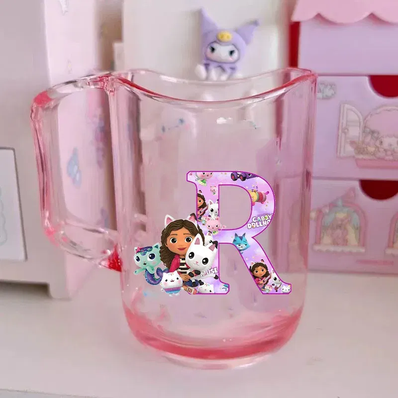 Color: Multicolor, Size: Other - Gabby Dollhouse Letter A-Z Print Water Cup ABS Tooth Brushing Cups Anime Kawaii Cat Kids Toothglass Cups Kids Birthday Gift - Image 5