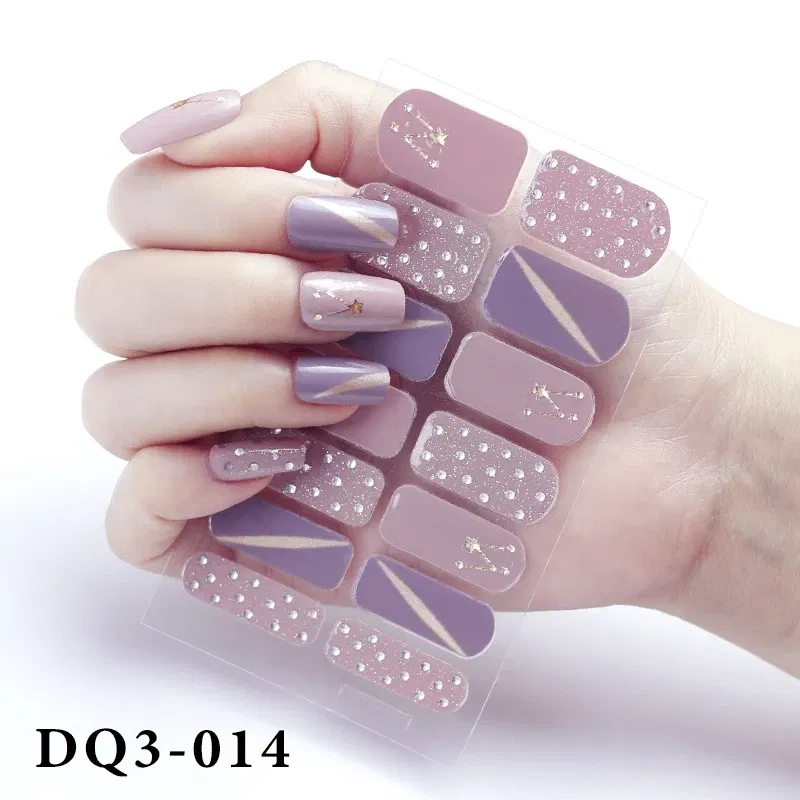 Color: Neon yellow - Purpel Nail Stickers Full Cover Nail Polish Stickers for Women Full Beauty Manicure Decals High Quality Stickers for Nails Art